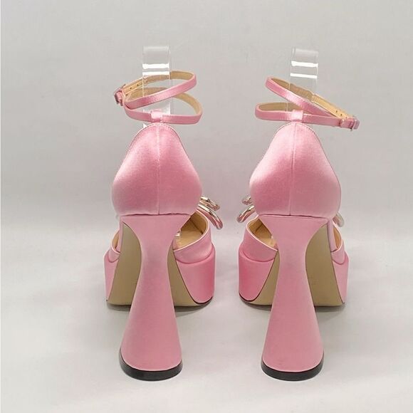 Mach & Mach Double Bow Satin Platform Pumps size 38 - Picture 7 of 11